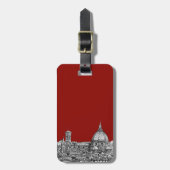 Florence Italië in rood Bagagelabel (Voorkant verticaal)