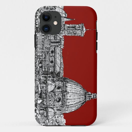 Florence Italië in rood Case-Mate iPhone Case (Achterkant)