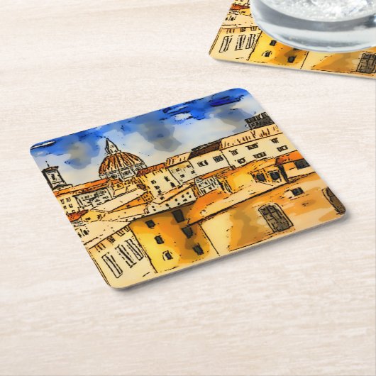 Florence Italië Kartonnen Onderzetters (Schuin)