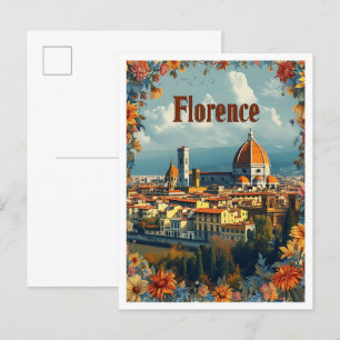 Florence Italië  Kunst Reizen Illustratie Briefkaart