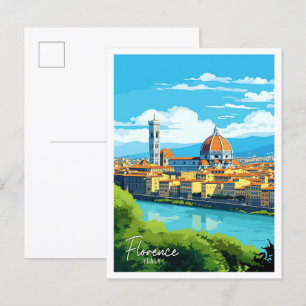 Florence Italië Kunst vintage reisillustratie Briefkaart