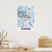 Florence - Italië MelkTea City Map Poster (Keuken)