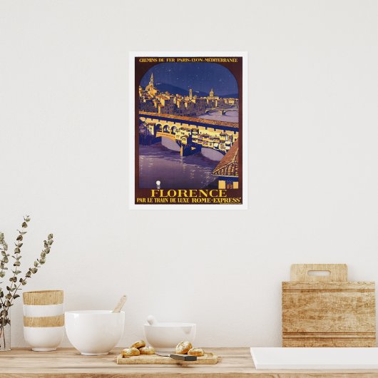 Florence, Italië, oud poster (Keuken)