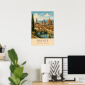 Florence, Italië – Oude Reisposter Poster (Thuiskantoor)