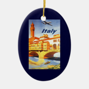 Florence Italië Ponte Vecchio Brug Vintage Reizen Keramisch Ornament