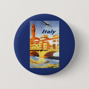 Florence Italië Ponte Vecchio Brug Vintage Reizen Ronde Button 5,7 Cm