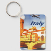 Florence Italië Ponte Vecchio Brug Vintage Reizen Sleutelhanger (Voorkant)