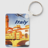 Florence Italië Ponte Vecchio Brug Vintage Reizen Sleutelhanger (Achterkant)