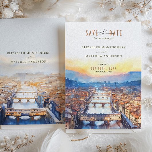 Florence Italië Ponte Vecchio Save-the-Date Kaart