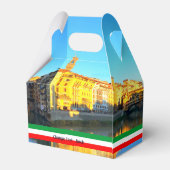 Florence, Italië | Ponte Vecchio thema bruiloft Bedankdoosjes (Achterkant)