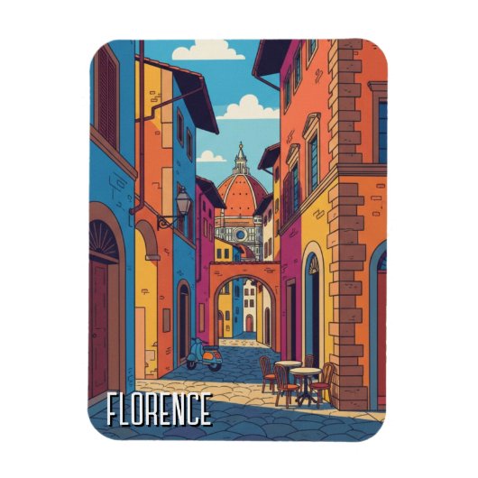 Florence Italië Reis Abstracte Kunst Magneet (Verticaal)