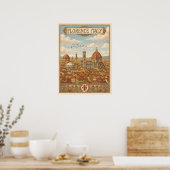 Florence Italië Reis uit het Verleden Poster (Keuken)