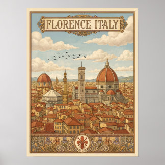 Florence Italië Reis uit het Verleden Poster
