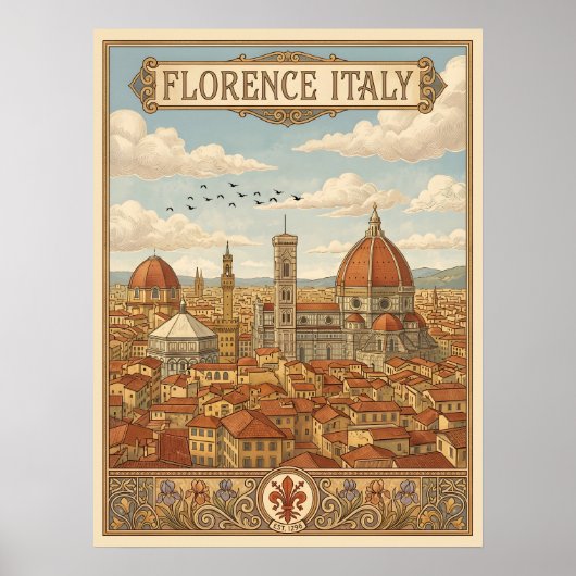 Florence Italië Reis uit het Verleden Poster (Voorkant)
