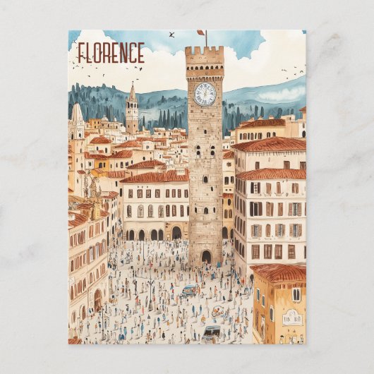Florence Italië Reizen Briefkaart (Voorkant)