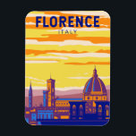 Florence Italië Reizen Kunst Vintage Magneet<br><div class="desc">Florence vector kunst ontwerp. Florence,  de hoofdstad van de Italiaanse regio Toscane,  is de thuisbasis van vele meesterwerken van renaissance kunst en architectuur.</div>