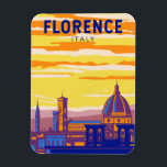 Florence Italië Reizen Kunst Vintage Magneet<br><div class="desc">Florence vector kunst ontwerp. Florence,  de hoofdstad van de Italiaanse regio Toscane,  is de thuisbasis van vele meesterwerken van renaissance kunst en architectuur.</div>