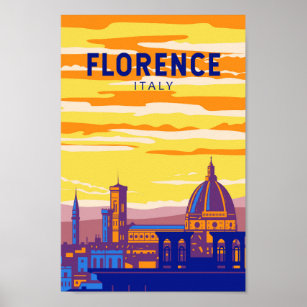 Florence Italië Reizen Kunst Vintage Poster