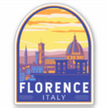 Florence Italië Reizen Kunst Vintage Sticker<br><div class="desc">Florence vector kunst ontwerp. Florence,  de hoofdstad van de Italiaanse regio Toscane,  is de thuisbasis van vele meesterwerken van renaissance kunst en architectuur.</div>