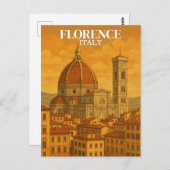  Florence Italië Reizen Retro Illustratie Briefkaart (Voorkant / Achterkant)