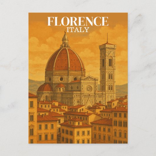  Florence Italië Reizen Retro Illustratie Briefkaart (Voorkant)