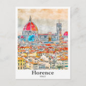 Florence Italië Reizen Waterverf Schets Hand getek Briefkaart (Voorkant)