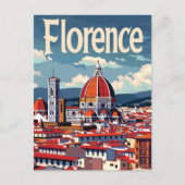 Florence Italië Retro Reizen Illustratie Briefkaart (Voorkant)