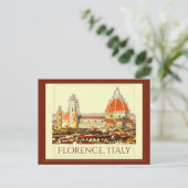 Florence, Italië Retro Travel Poster Briefkaart (Staand voorkant)