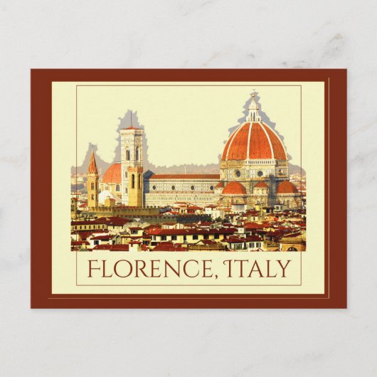 Florence, Italië Retro Travel Poster Briefkaart (Voorkant)