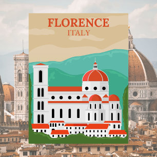 Florence, Italië Retro Vintage Travel Briefkaart