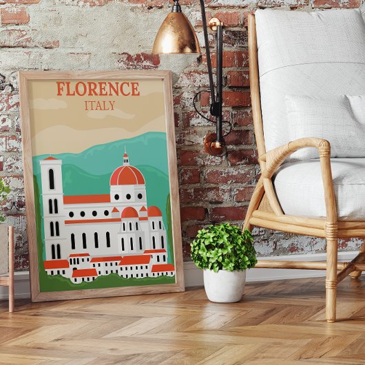Florence, Italië Retro Vintage Travel Poster