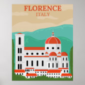Florence, Italië Retro Vintage Travel Poster (Voorkant)