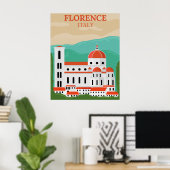 Florence, Italië Retro Vintage Travel Poster (Thuiskantoor)