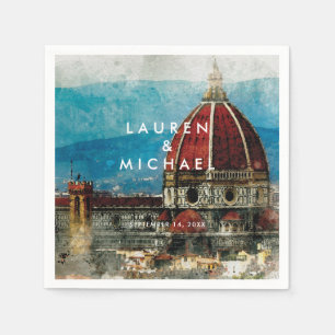 Florence Italië schilderachtig zomer bruiloft serv Servet