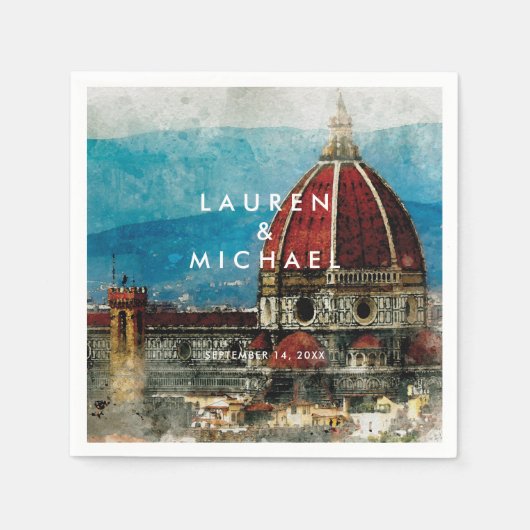 Florence Italië schilderachtig zomer bruiloft serv Servet (Voorkant)