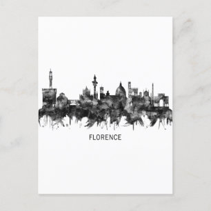 Florence Italië Skyline BW Feestdagenkaart