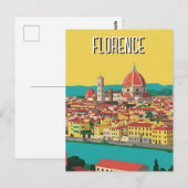 Florence Italië Skyline Reizen Abstracte Kunst Briefkaart (Voorkant / Achterkant)