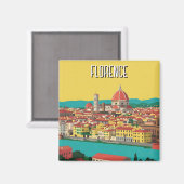 Florence Italië Skyline Reizen Abstracte Kunst Magneet (Voorkant / Achterkant)