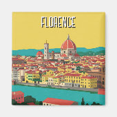Florence Italië Skyline Reizen Abstracte Kunst Magneet (Voorkant)