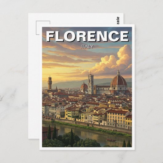 Florence Italië Skyline Reizen Briefkaart (Voorkant / Achterkant)