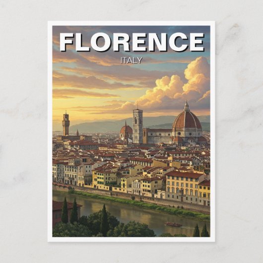 Florence Italië Skyline Reizen Briefkaart (Voorkant)