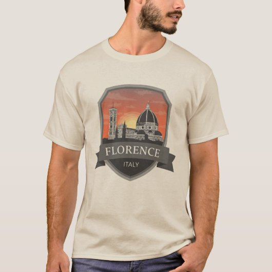 Florence Italië Skyline Reizen T-shirt (Voorkant)