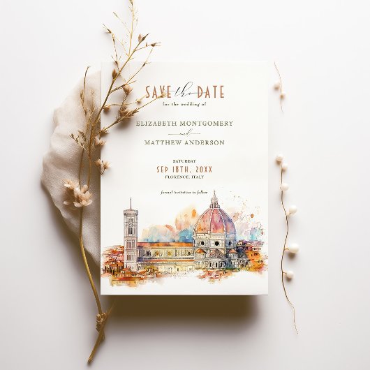 Florence Italië Skyline Save-the-Date Kaart