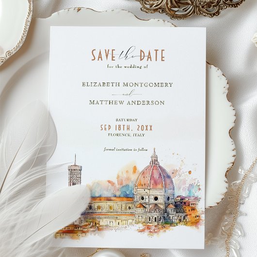 Florence Italië Skyline Save-the-Date Kaart