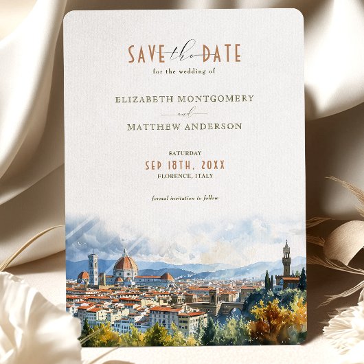 Florence Italië Skyline Save-the-Date Kaart