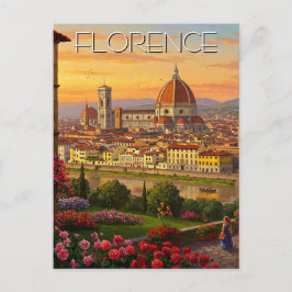 Florence Italië Skyline Sunset Briefkaart