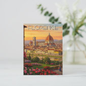 Florence Italië Skyline Sunset Briefkaart (Staand voorkant)