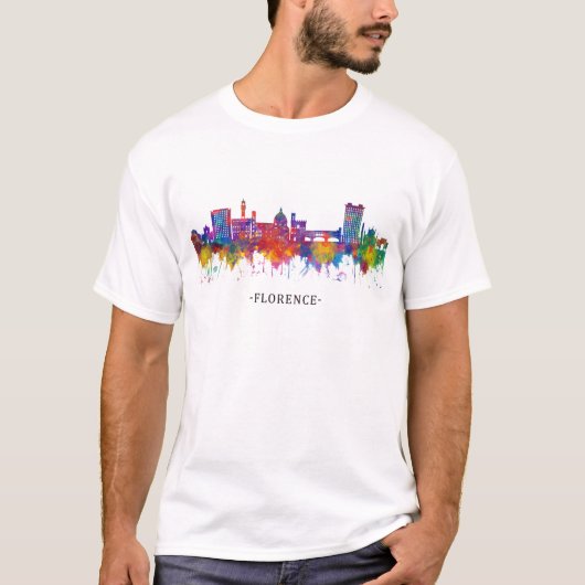 Florence Italië Skyline T-shirt (Voorkant)