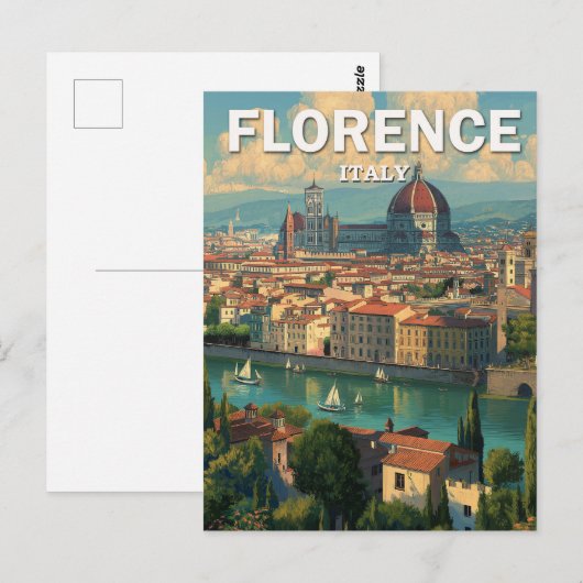  Florence Italië Skyline Travel Briefkaart (Voorkant / Achterkant)
