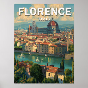  Florence Italië Skyline Travel Poster